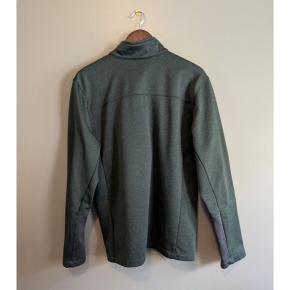 North Face Size Large Green Jacket Mens Fleece Lined Half Zip Pullover Pocket LS - Picture 6 of 6